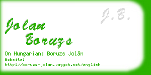 jolan boruzs business card